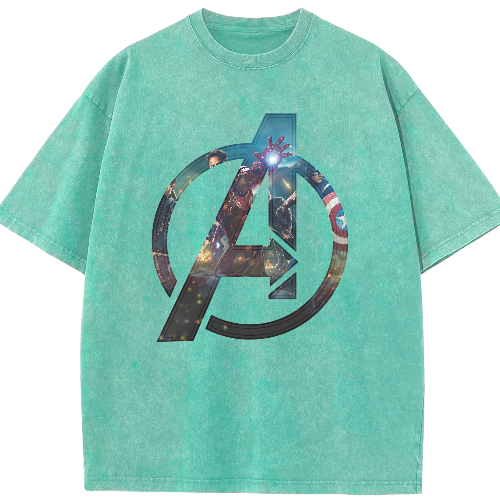 （画像用） アベンジャーズ The Avengers 綿100% ヴィンテージ風 半袖Tシャツ（フロントプリント）